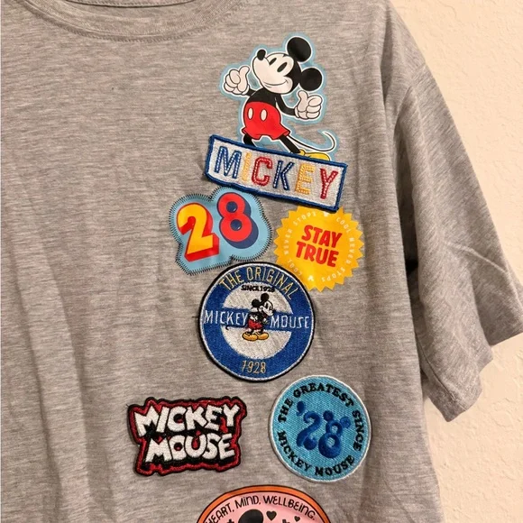 Mickey Mouse Cropped Patches T-Shirt - Picture 2 of 4
